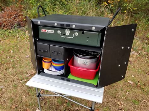 metal camp kitchen box|chuck box camp kitchen storage.